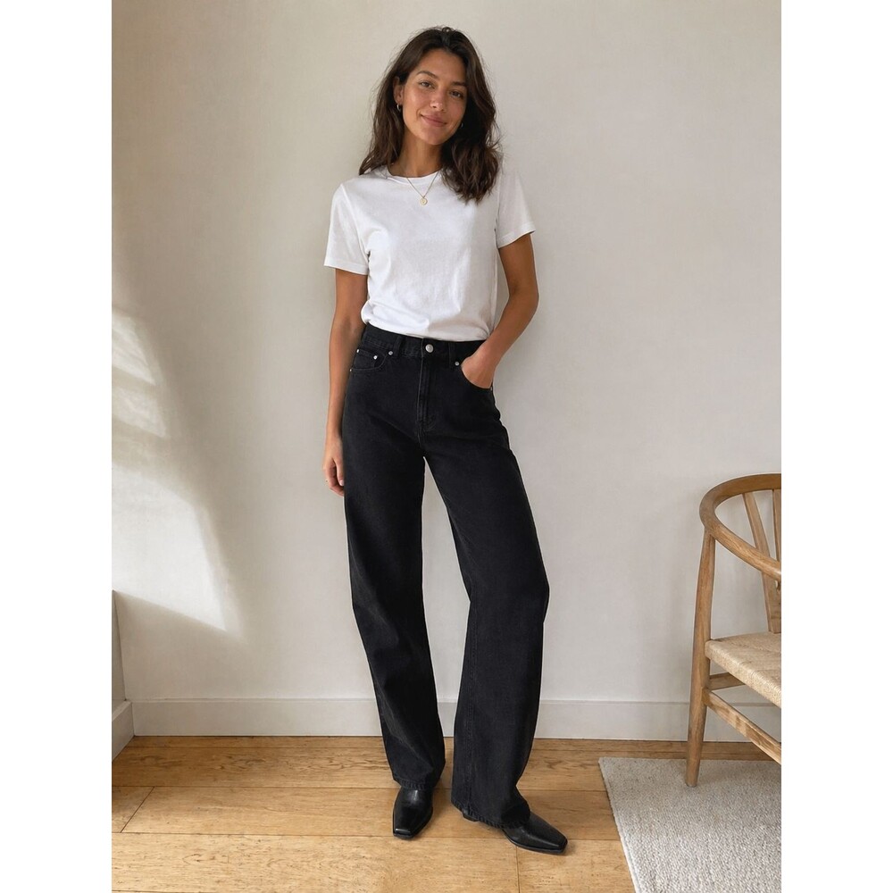 Madewell Balloon Jeans Black Frost W26 NWT High Rise Barrel Leg Denim Rigid